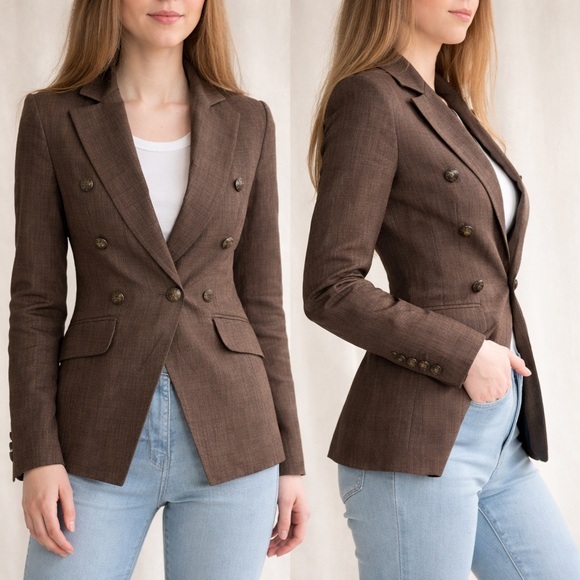 INTERMIX Jackets & Blazers - Intermix Christie Brown Slim Button Classic Blazer Petite S